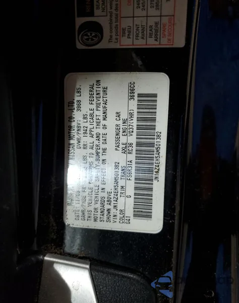2010 Nissan 370Z from USA, damaged, VIN JN1AZ4EH5AM501382